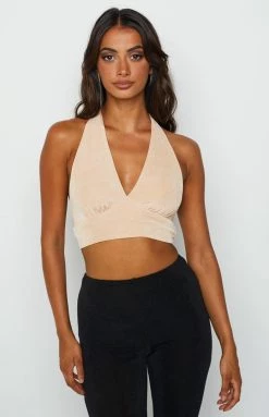 BB Exclusive Tops Rex Cream Halter Top