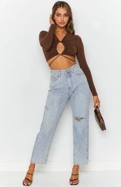 Beginning Boutique Rexha Wide Leg Jeans Blue
