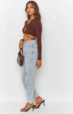 Beginning Boutique Rexha Wide Leg Jeans Blue