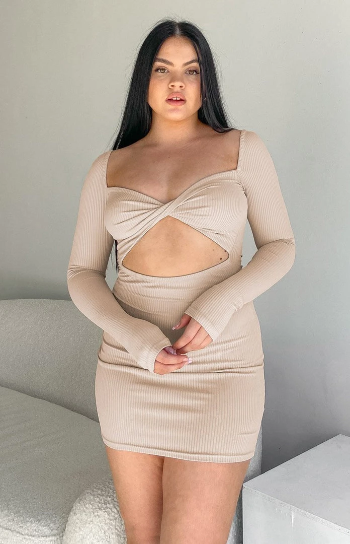 BB Exclusive Risky Love Dress Beige 1 BB Exclusive Risky Love Dress Beige