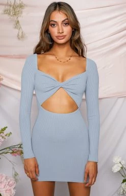 BB Exclusive Dresses Risky Love Dress Dusty Blue