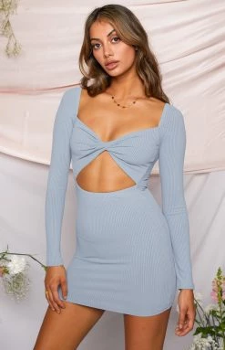 BB Exclusive Dresses Risky Love Dress Dusty Blue