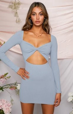 BB Exclusive Dresses Risky Love Dress Dusty Blue
