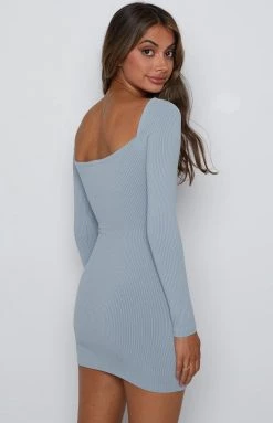 BB Exclusive Dresses Risky Love Dress Dusty Blue