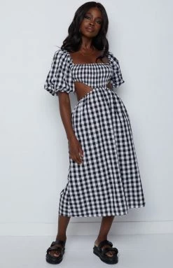 Beginning Boutique Rochelle Black Cut Out Midi Dress