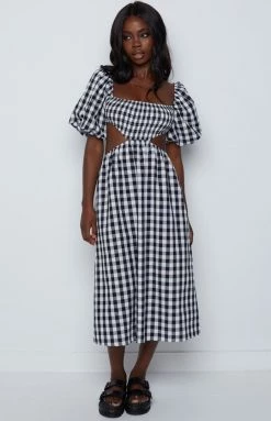 Beginning Boutique Rochelle Black Cut Out Midi Dress