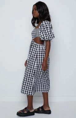 Beginning Boutique Rochelle Black Cut Out Midi Dress