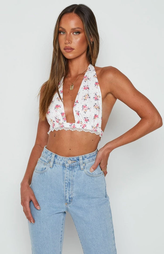 BB Exclusive Rosa White Floral Crop Top Tops 4 BB Exclusive Rosa White Floral Crop Top Tops