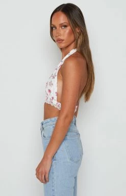 BB Exclusive Rosa White Floral Crop Top Tops 12 BB Exclusive Rosa White Floral Crop Top Tops