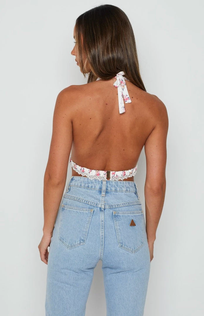 BB Exclusive Rosa White Floral Crop Top Tops 6 BB Exclusive Rosa White Floral Crop Top Tops