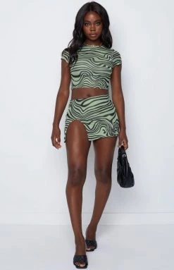 Beginning Boutique Rosalie Green Crop Top