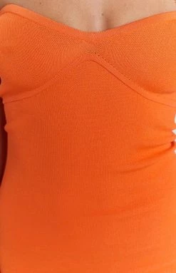 BB Exclusive Roselani Orange Strapless Mini Dress New