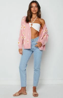 Beginning Boutique Rosella Knitted Cardigan Pink Floral