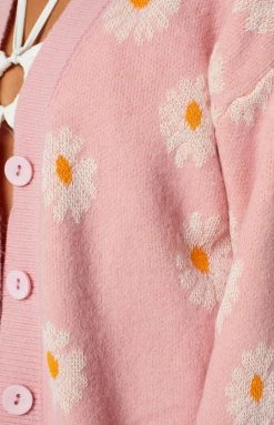 Beginning Boutique Rosella Knitted Cardigan Pink Floral