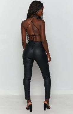 BB Exclusive Bottoms Roxanne Lace Up Pants Black