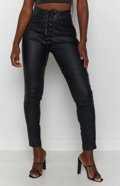 BB Exclusive Bottoms Roxanne Lace Up Pants Black