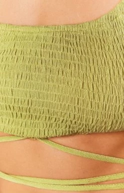 Beginning Boutique Royal Flush Long Sleeve Top Green Tops