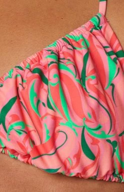 9.0 Swim Rue Orange Print Bikini Top