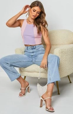 Beginning Boutique Rustic Two Toned Top Pink Tops