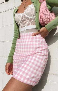 BB Exclusive Saturn Mini Skirt Pink Gingham Bottoms