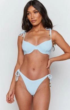 Swimwear 9.0 Swim Seacoast Bikini Bottoms Blue Seersucker