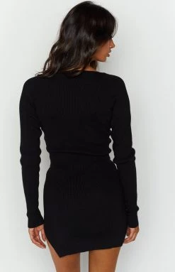 Bottoms SNDYS Amour Black Rib Mini Skirt