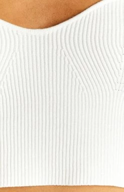 SNDYS Amour White Rib Top