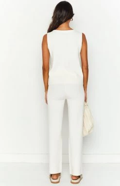 Bottoms SNDYS Arlo White Knit Pant