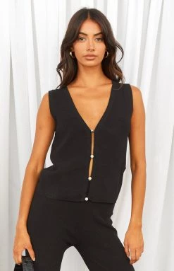 Tops SNDYS Aspen Black Knit Top