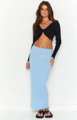 Bottoms SNDYS Baha Blue Ribbed Skirt