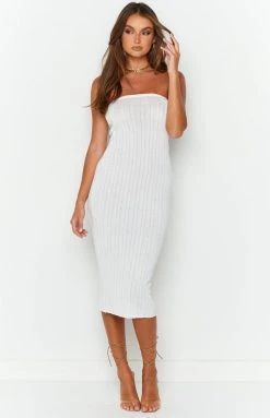 Dresses SNDYS Baha Ribbed Dress White