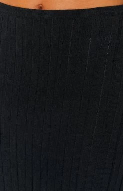 SNDYS Baha Ribbed Skirt Black