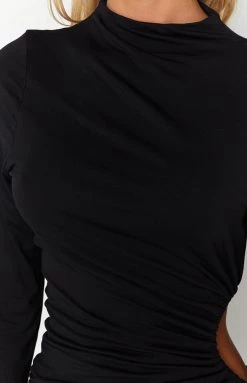 SNDYS Jagger Black Midi Dress New