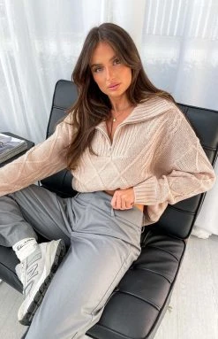 SNDYS Jax Cream Knit Top New