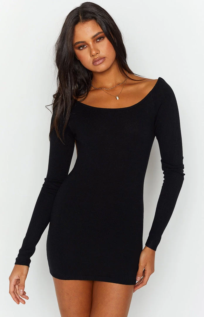 SNDYS Milo Black Knit Dress Dresses 2 SNDYS Milo Black Knit Dress Dresses