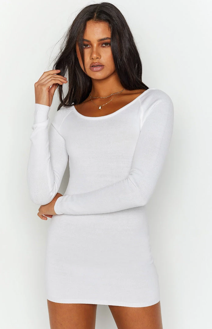SNDYS Milo White Knit Dress 2 SNDYS Milo White Knit Dress