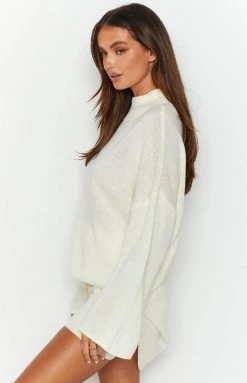 SNDYS Seeker White Knit Top Tops