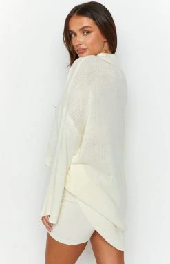 SNDYS Seeker White Knit Top Tops