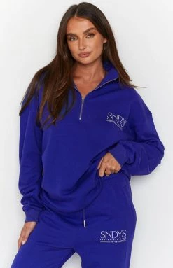 SNDYS Sevens Blue Sweat Top Tops
