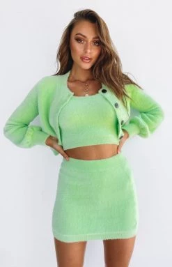Beginning Boutique Bottoms Space Jam Fluffy Skirt Green