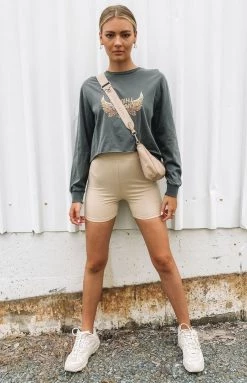 Thrills Sacred Merch Crop LS Tee - Merch Black Tops 12 Thrills Sacred Merch Crop LS Tee - Merch Black Tops