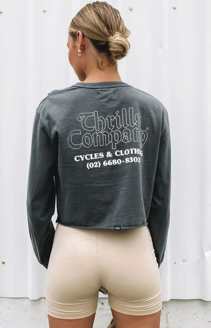 Thrills Sacred Merch Crop LS Tee - Merch Black Tops 10 Thrills Sacred Merch Crop LS Tee - Merch Black Tops