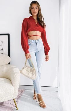 BB Exclusive Tops Saddle Up Crop Red