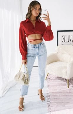 BB Exclusive Tops Saddle Up Crop Red
