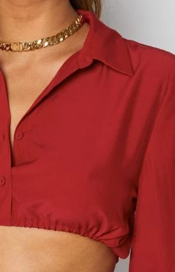 BB Exclusive Tops Saddle Up Crop Red