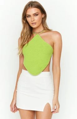 Beginning Boutique Sailing Crop Top Green