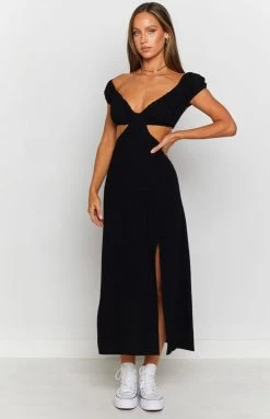 Beginning Boutique Saisha Off The Shoulder Maxi Dress Black