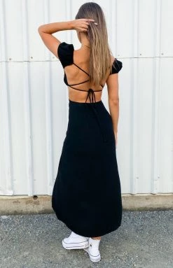 Beginning Boutique Saisha Off The Shoulder Maxi Dress Black