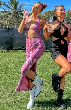 BB Exclusive Salenco Brown Print Midi Dress