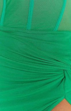 BB Exclusive Dresses Samia Green Mini Dress